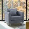 Armen Living Heritage Gray Fabric Upholstered Accent Chair with Brushed Stainless Steel Legs LCHT1GREY - alternate 4